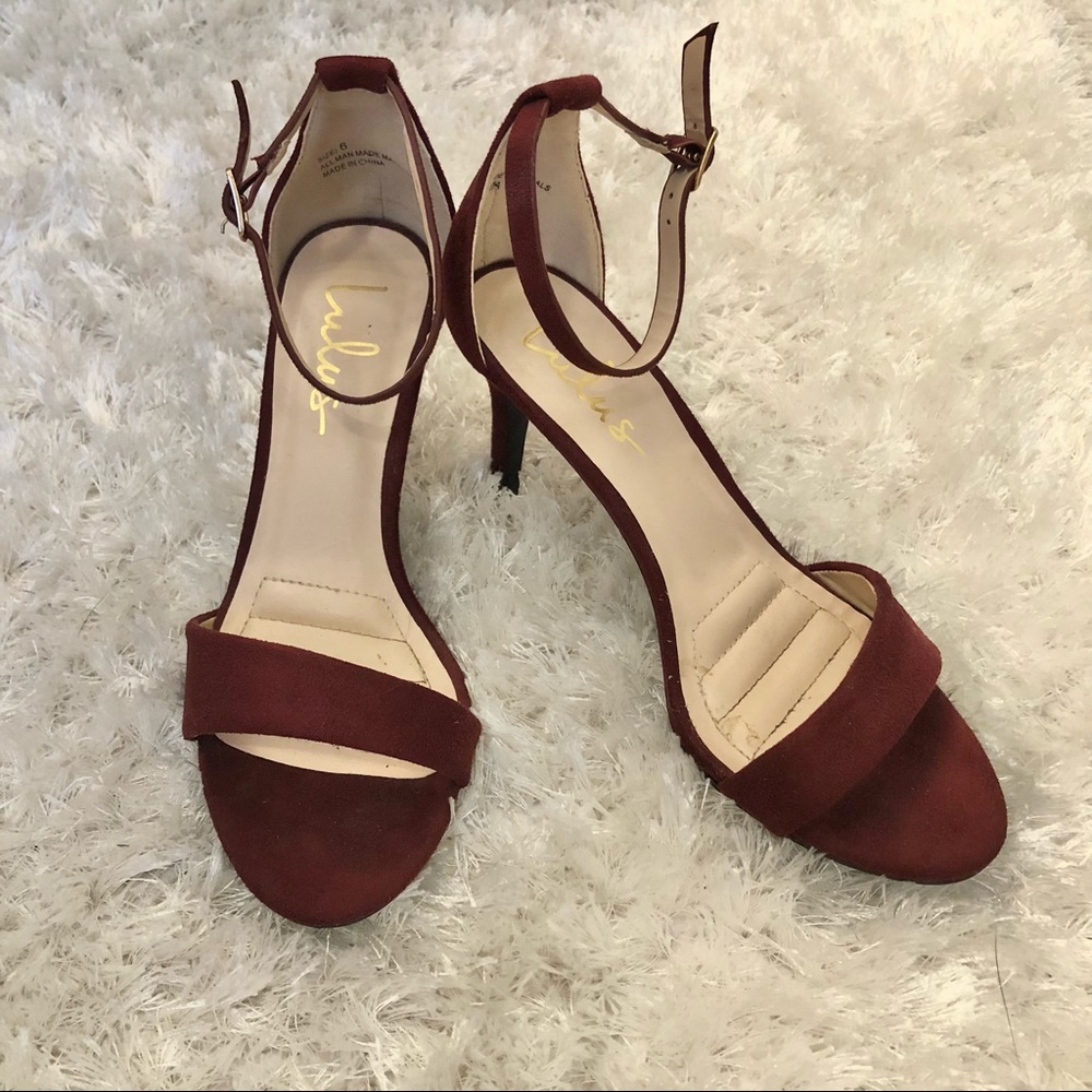 Lulu’s Burgundy Suede Heel
